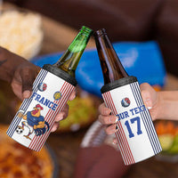 Custom France Football 4 in 1 Can Cooler Tumbler White Gallic Rooster Mascot