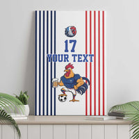 Custom France Football Canvas Wall Art White Gallic Rooster Mascot