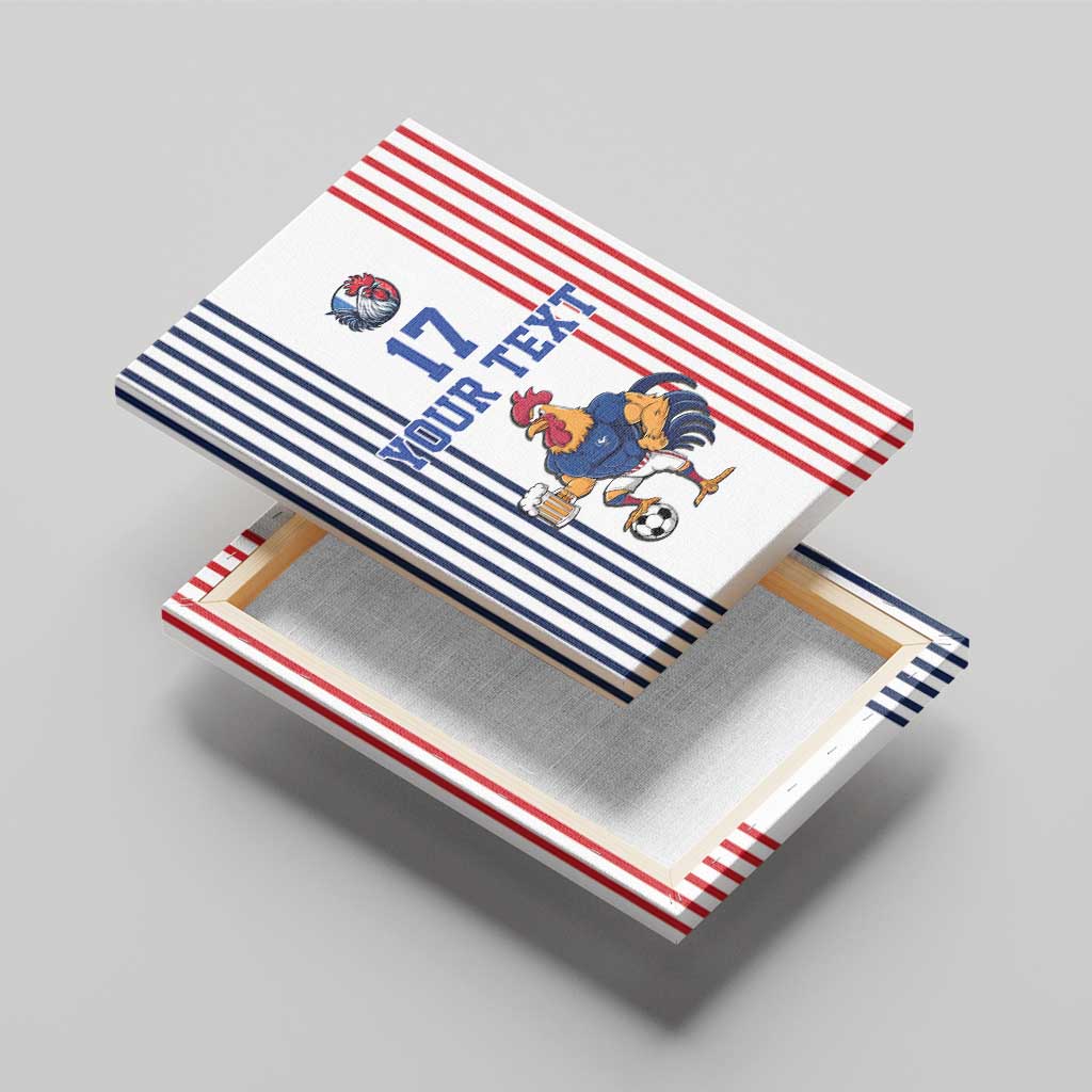 Custom France Football Canvas Wall Art White Gallic Rooster Mascot