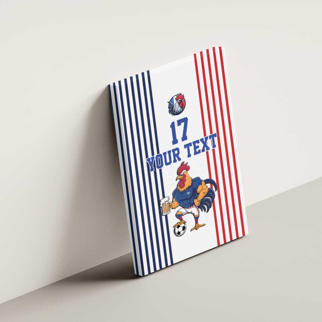 Custom France Football Canvas Wall Art White Gallic Rooster Mascot