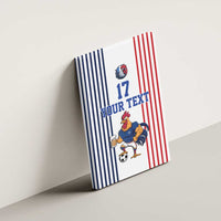 Custom France Football Canvas Wall Art White Gallic Rooster Mascot