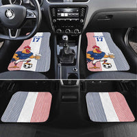 Custom France Football Car Mats White Gallic Rooster Mascot