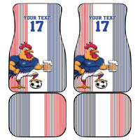 Custom France Football Car Mats White Gallic Rooster Mascot