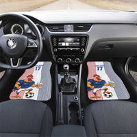 Custom France Football Car Mats White Gallic Rooster Mascot