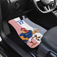 Custom France Football Car Mats White Gallic Rooster Mascot