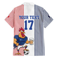Custom France Football Family Matching Long Sleeve Bodycon Dress and Hawaiian Shirt White Gallic Rooster Mascot