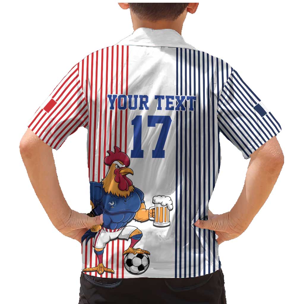 Custom France Football Family Matching Mermaid Dress and Hawaiian Shirt White Gallic Rooster Mascot