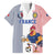 Custom France Football Family Matching Puletasi and Hawaiian Shirt White Gallic Rooster Mascot