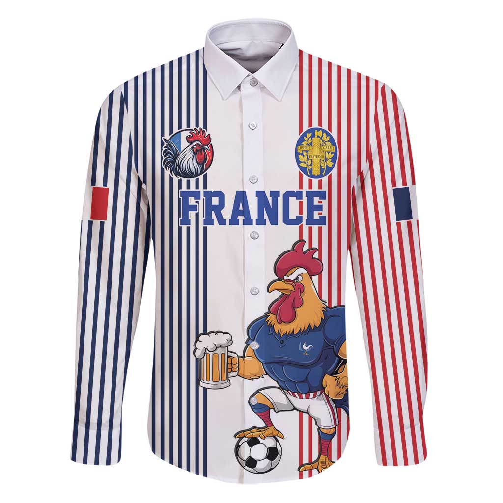 Custom France Football Family Matching Puletasi and Hawaiian Shirt White Gallic Rooster Mascot