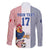 Custom France Football Family Matching Short Sleeve Bodycon Dress and Hawaiian Shirt White Gallic Rooster Mascot