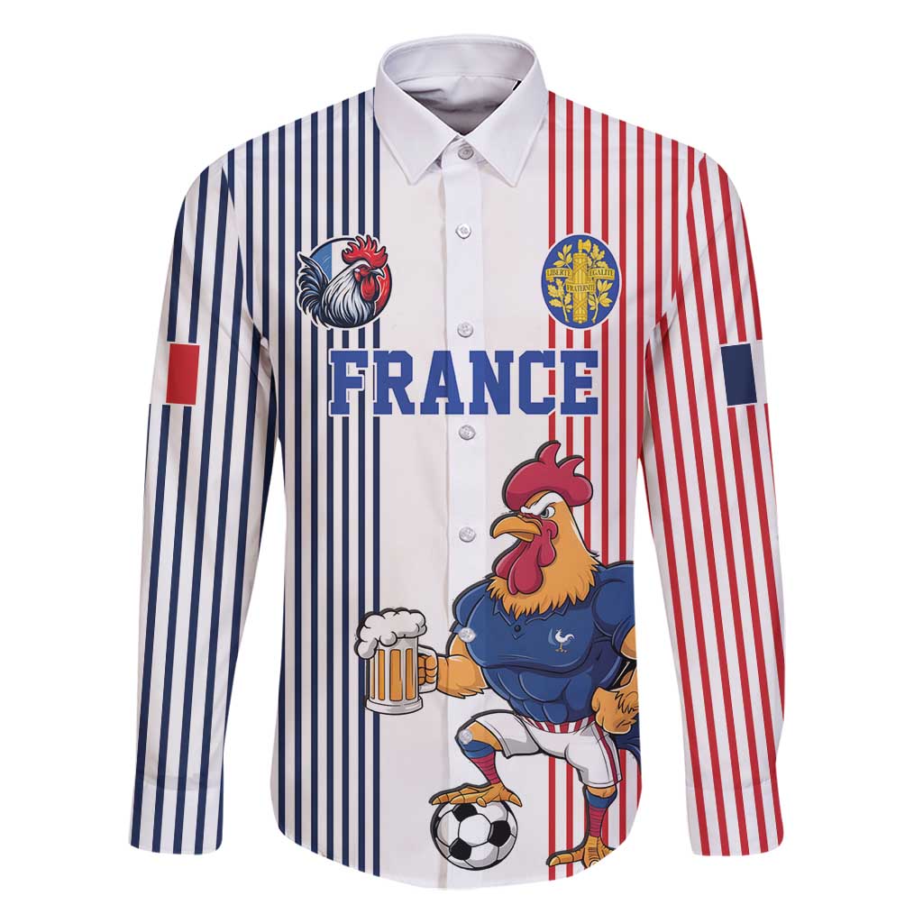 Custom France Football Family Matching Summer Maxi Dress and Hawaiian Shirt White Gallic Rooster Mascot
