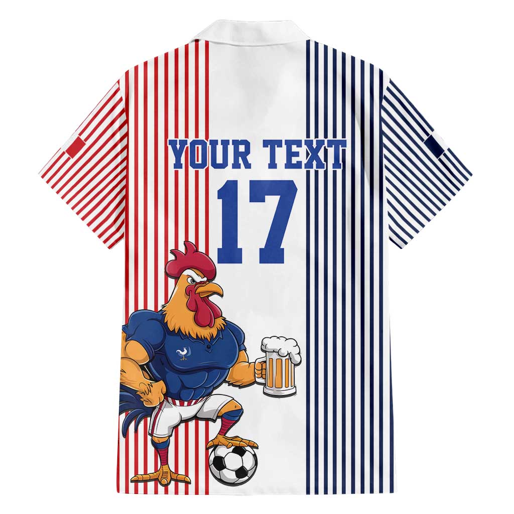 Custom France Football Family Matching Tank Maxi Dress and Hawaiian Shirt White Gallic Rooster Mascot