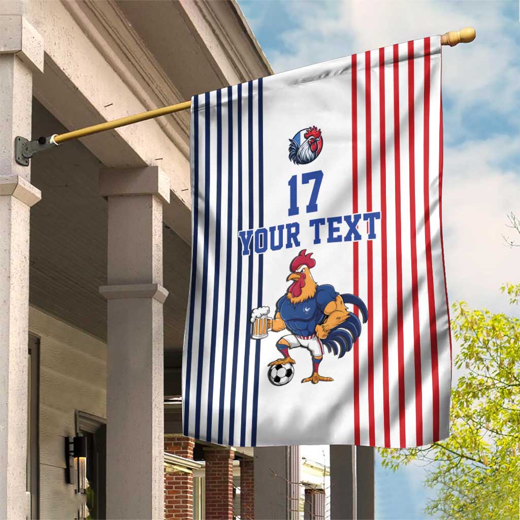 Custom France Football Garden Flag White Gallic Rooster Mascot