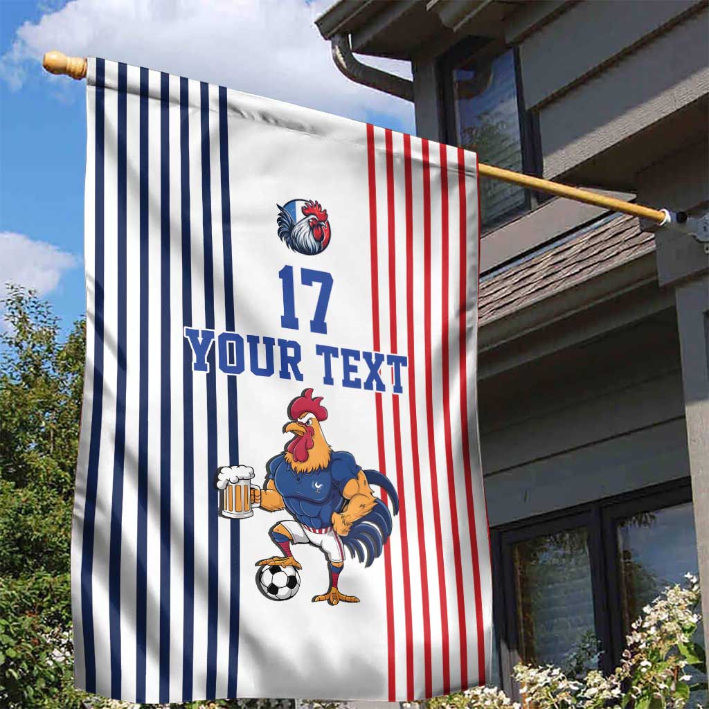 Custom France Football Garden Flag White Gallic Rooster Mascot