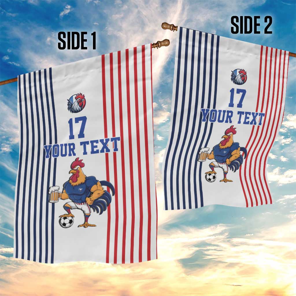 Custom France Football Garden Flag White Gallic Rooster Mascot