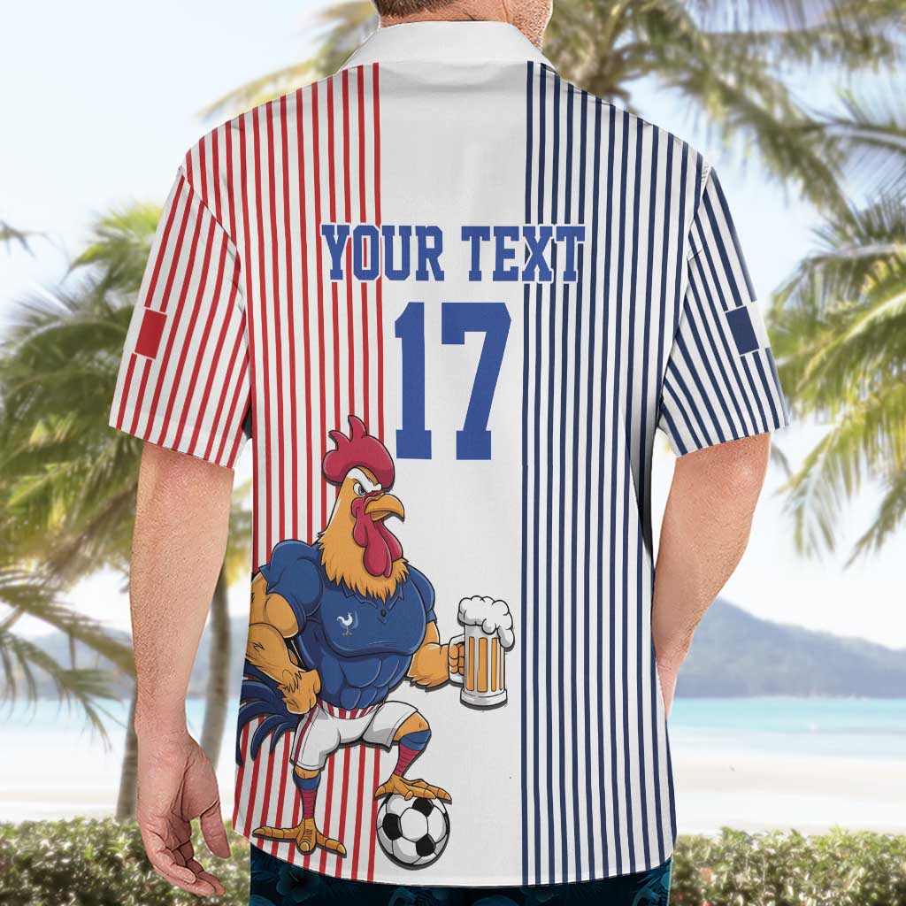 Custom France Football Hawaiian Shirt White Gallic Rooster Mascot