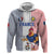 Custom France Football Hoodie White Gallic Rooster Mascot