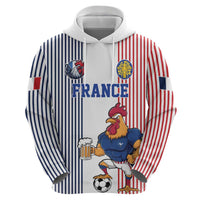 Custom France Football Hoodie White Gallic Rooster Mascot