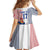 Custom France Football Kid Short Sleeve Dress White Gallic Rooster Mascot
