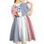 Custom France Football Kid Short Sleeve Dress White Gallic Rooster Mascot