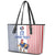 Custom France Football Leather Tote Bag White Gallic Rooster Mascot