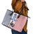 Custom France Football Leather Tote Bag White Gallic Rooster Mascot