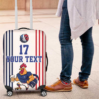 Custom France Football Luggage Cover White Gallic Rooster Mascot