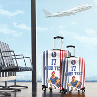 Custom France Football Luggage Cover White Gallic Rooster Mascot