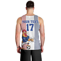 Custom France Football Men Tank Top White Gallic Rooster Mascot