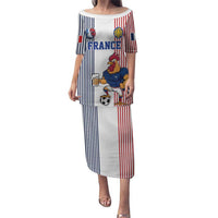 Custom France Football Puletasi White Gallic Rooster Mascot
