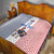 Custom France Football Quilt White Gallic Rooster Mascot
