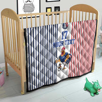 Custom France Football Quilt White Gallic Rooster Mascot