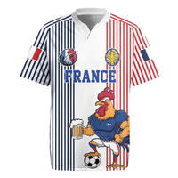 Custom France Football Rugby Jersey White Gallic Rooster Mascot
