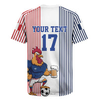 Custom France Football Rugby Jersey White Gallic Rooster Mascot