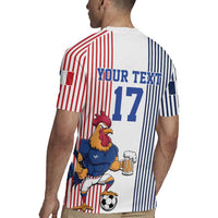 Custom France Football Rugby Jersey White Gallic Rooster Mascot