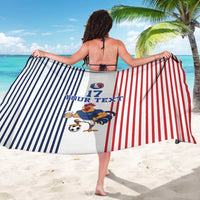 Custom France Football Sarong White Gallic Rooster Mascot