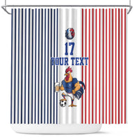 Custom France Football Shower Curtain White Gallic Rooster Mascot