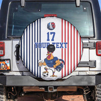 Custom France Football Spare Tire Cover White Gallic Rooster Mascot