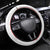 France Football Steering Wheel Cover White Gallic Rooster Mascot