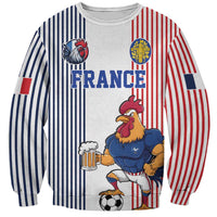 Custom France Football Sweatshirt White Gallic Rooster Mascot