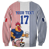Custom France Football Sweatshirt White Gallic Rooster Mascot