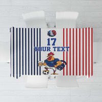 Custom France Football Tablecloth White Gallic Rooster Mascot