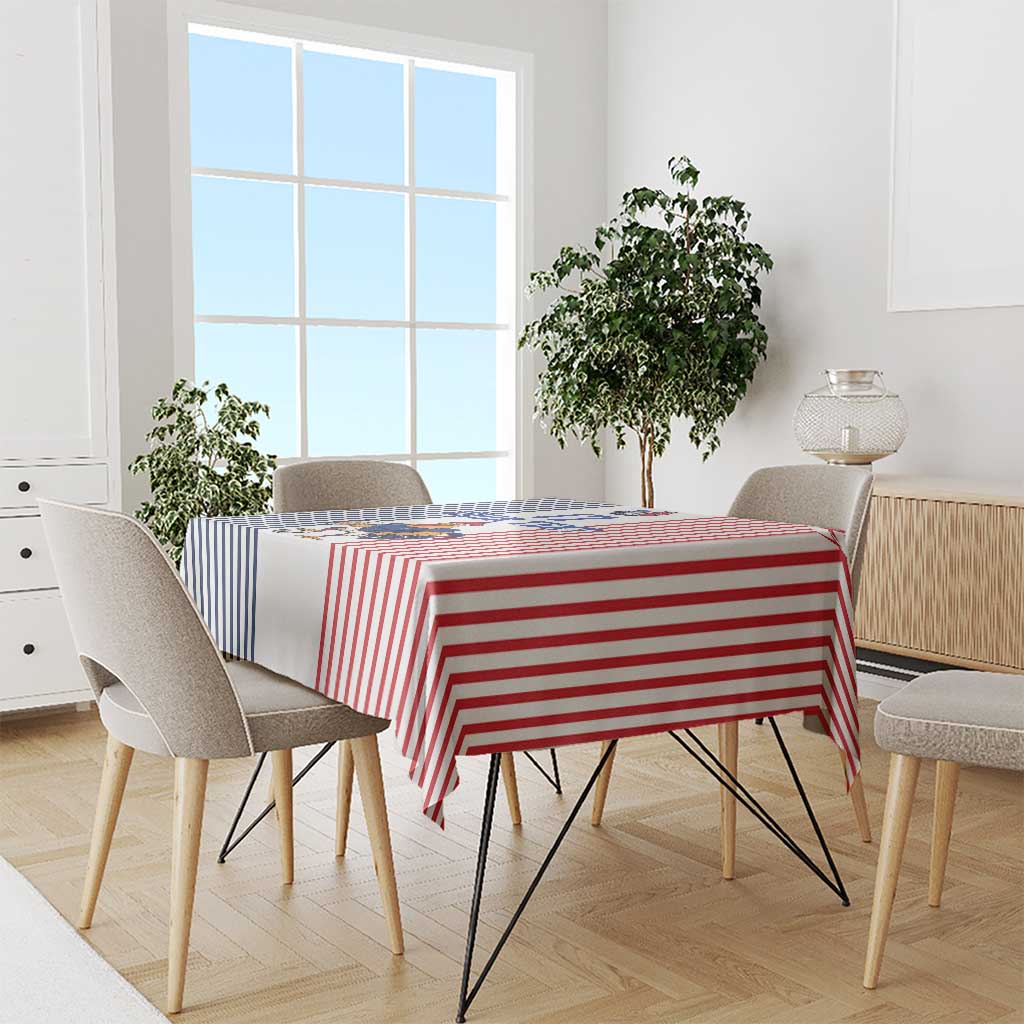 Custom France Football Tablecloth White Gallic Rooster Mascot