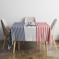 Custom France Football Tablecloth White Gallic Rooster Mascot