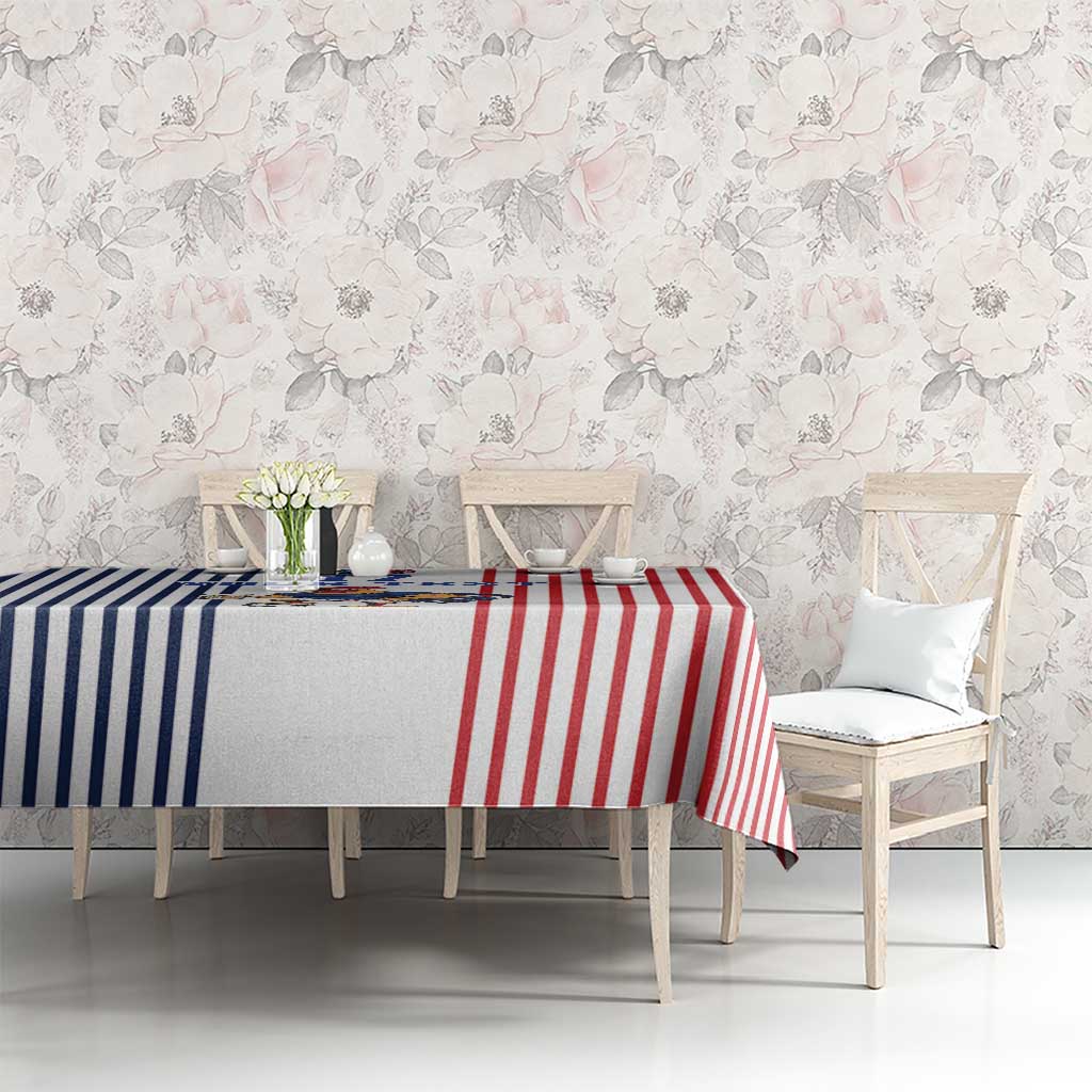 Custom France Football Tablecloth White Gallic Rooster Mascot