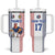 Custom France Football Tumbler With Handle White Gallic Rooster Mascot