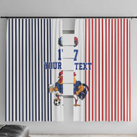 Custom France Football Window Curtain White Gallic Rooster Mascot