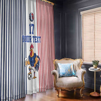 Custom France Football Window Curtain White Gallic Rooster Mascot