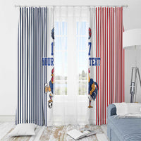 Custom France Football Window Curtain White Gallic Rooster Mascot