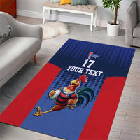 France Rugby Custom Area Rug Come on Les Bleus Blue Style